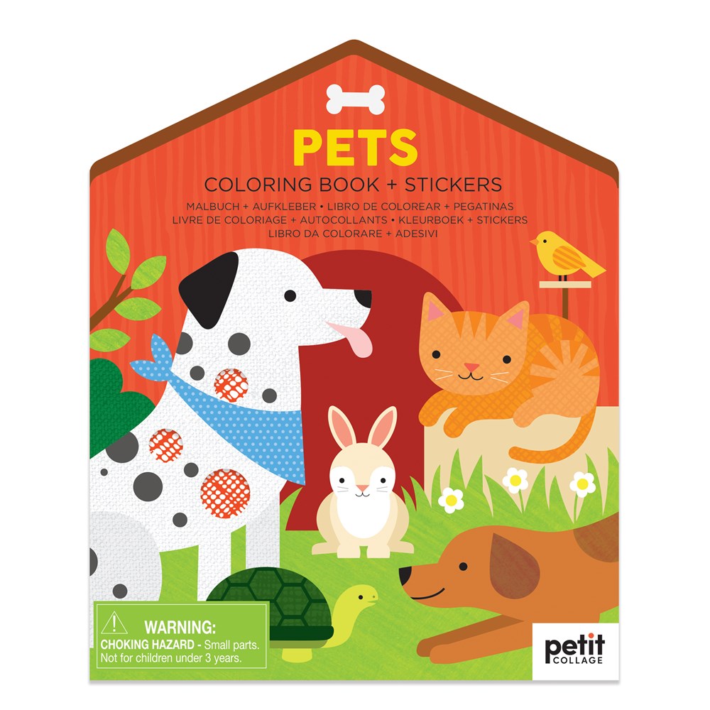 Pets Coloring Book and Stickers 